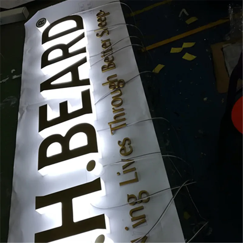 Подгонянный 3D светодиодный знак с подсветкой индивидуальный акриловый боковым