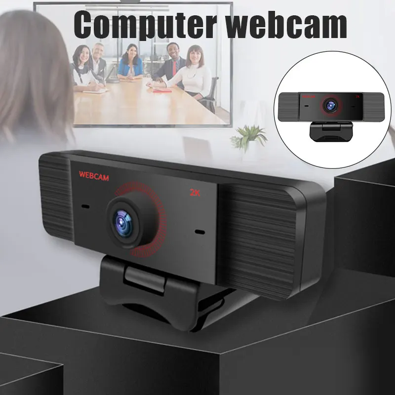 

2K Webcam with Microphone 4 Million Pixels Webcam Video Camera USB 2.0 for Laptop Desktop Meeting HR