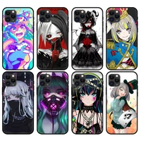 Black tpu case for iphone 2020 plus mini pro MAX back cover anime art