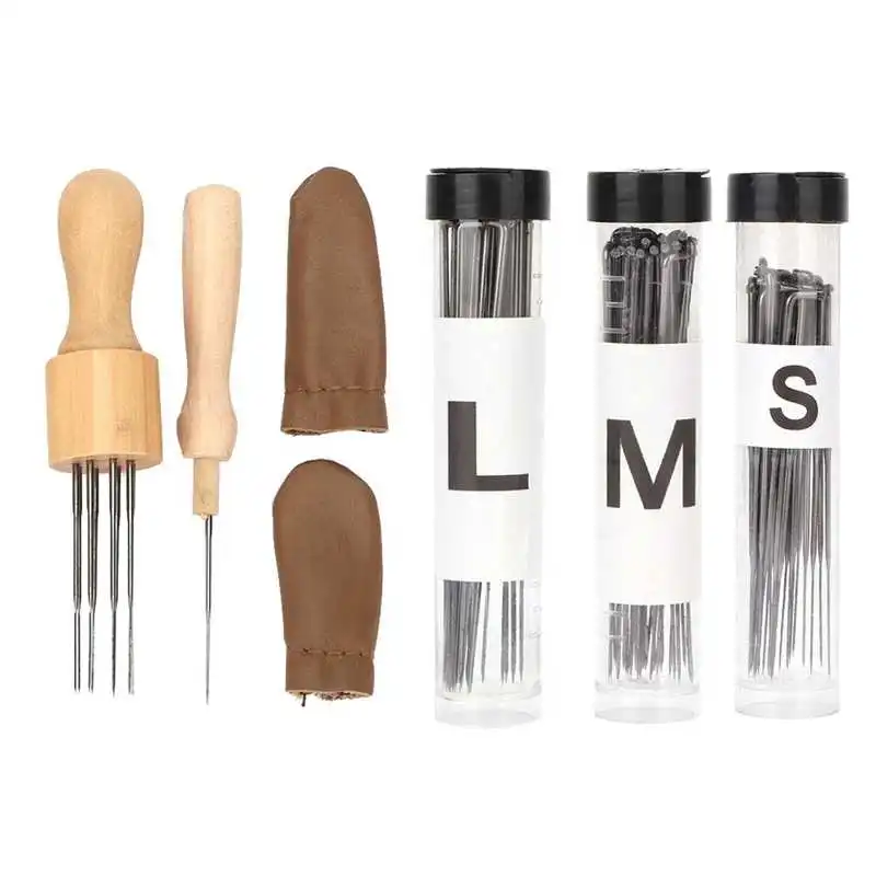 

Sewing Needles Wool Felt Pocked Needles Set DIY Craft Felt Tools with Wood Handle Poke Needle Delicate Production Kit