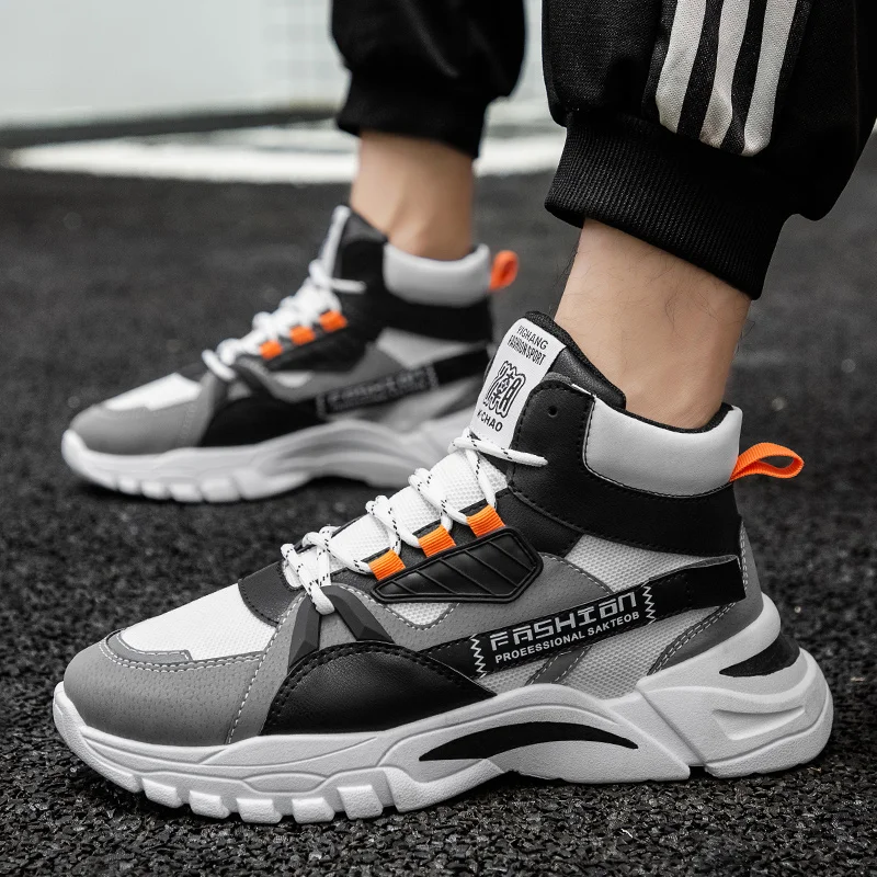

New Men's Sports Casual Shoes High Top Shoes Round Head Big Size Retro Daddy Shoes Men Sneakers Chaussure Homme