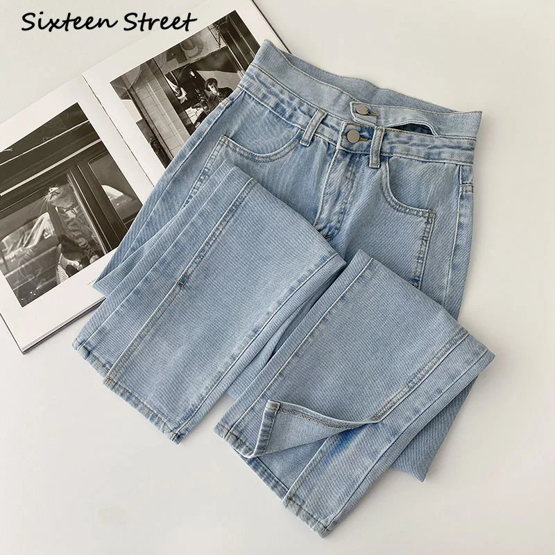 

Джинсы женские Мешковатые в Корейском стиле, дизайнерские штаны с завышенной талией, джинсовая одежда в стиле пэчворк, винтажные брюки-бойф...