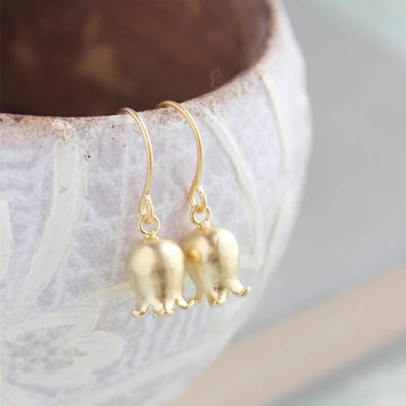 

Bell Flower Earrings Fashion Matte Flower Earrings-Golden Tulip Women's Earrings Small Pendant Earrings Fashion Jewelry