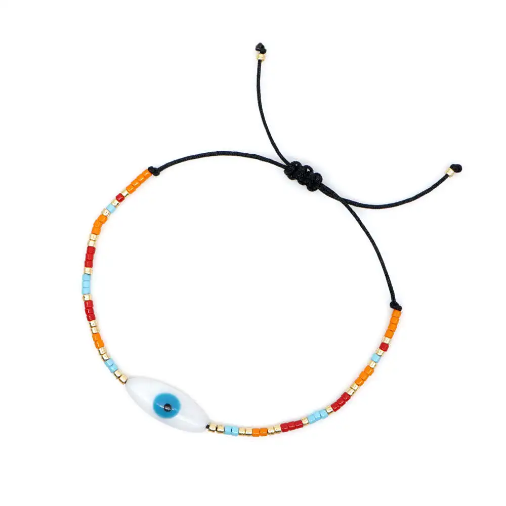 Go2boho MIYUKI Evil Eye браслеты Fatima ручной браслет женские крест Pulsera Mujer Boho шикарные летние пляжные ювелирные изделия со звездами Bijoux - Окраска металла: MI-B190430N