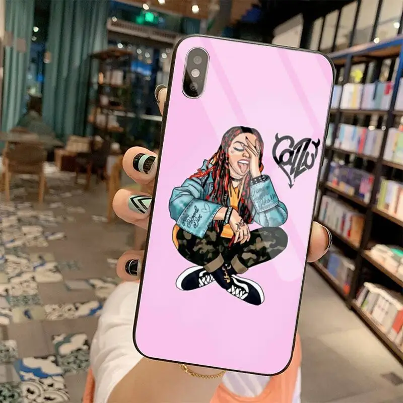 

NBDRUICAI Singer Cazzu Girl Black Cell Phone Case Tempered Glass For iPhone 11 Pro XR XS MAX 8 X 7 6S 6 Plus SE 2020 case