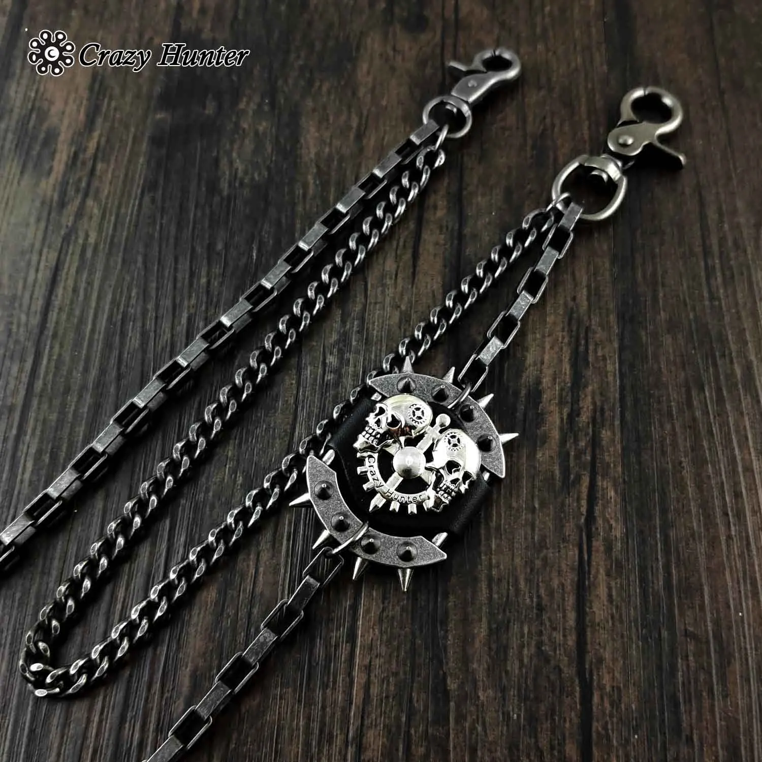 Череп хип хоп брелок для ключей в стиле панк байкерский кошелек цепочка |