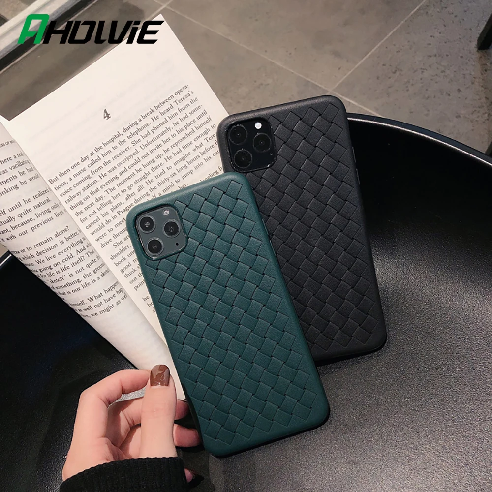 Дышащий чехол для телефона iPhone 11 Pro Max Роскошные Силиконовые плетеные сетчатые