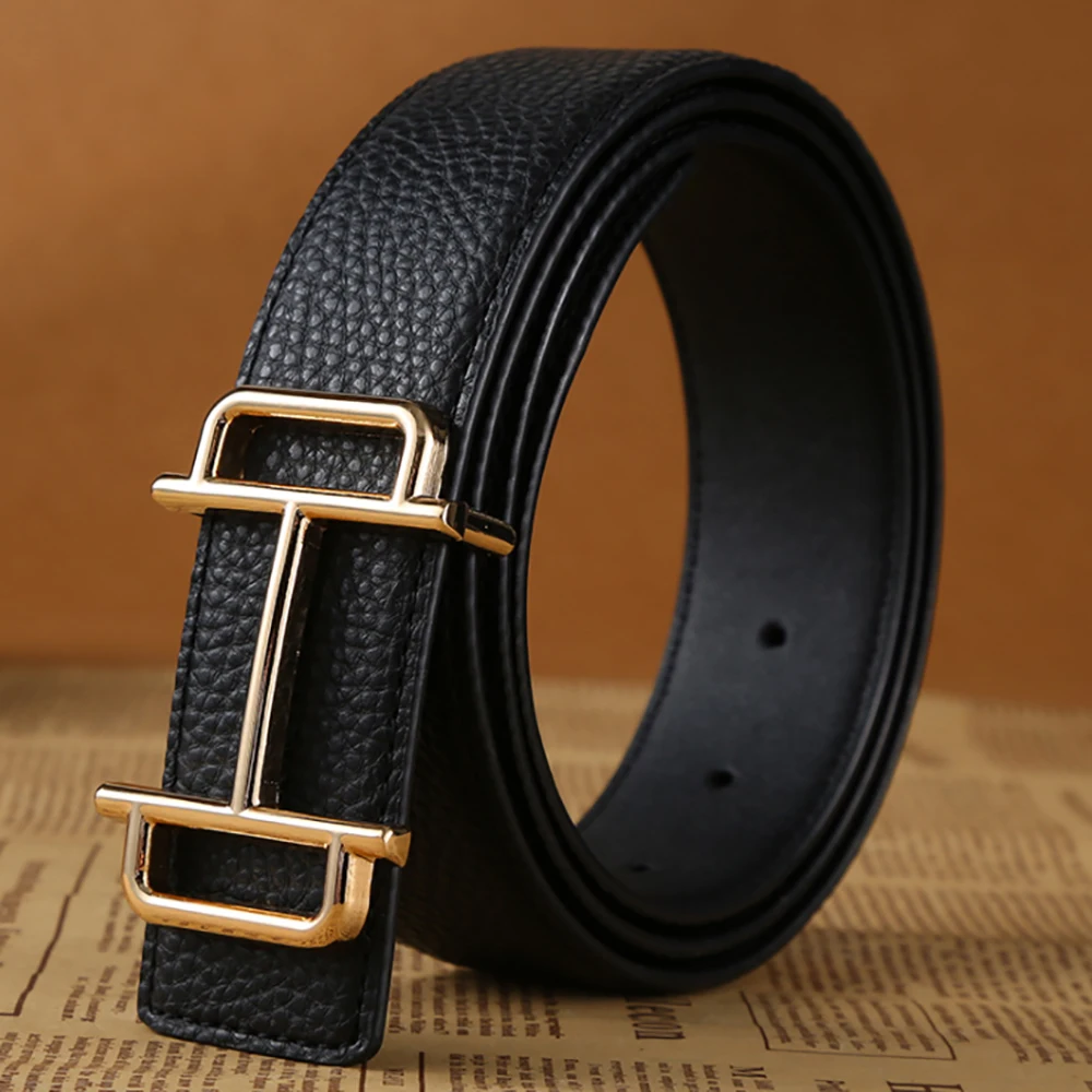 Echain Luxury Vintage Designer Double G Belts Men High Quality Women Genuine Real Leather Dress Strap H Belt for Jeans GG