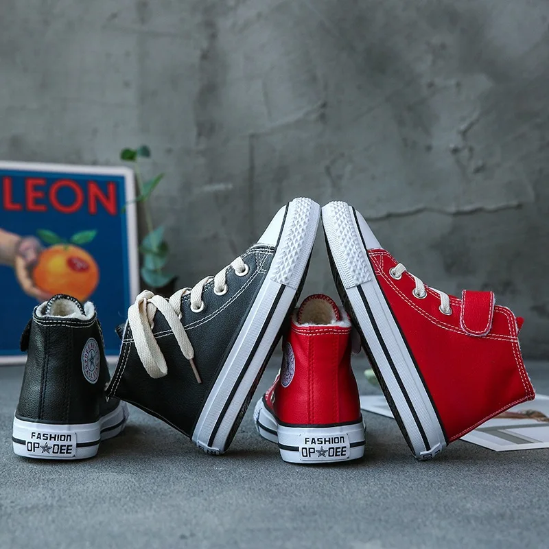 Детская Хлопковая парусиновая зимняя теплая хлопковая обувь для мальчиков и