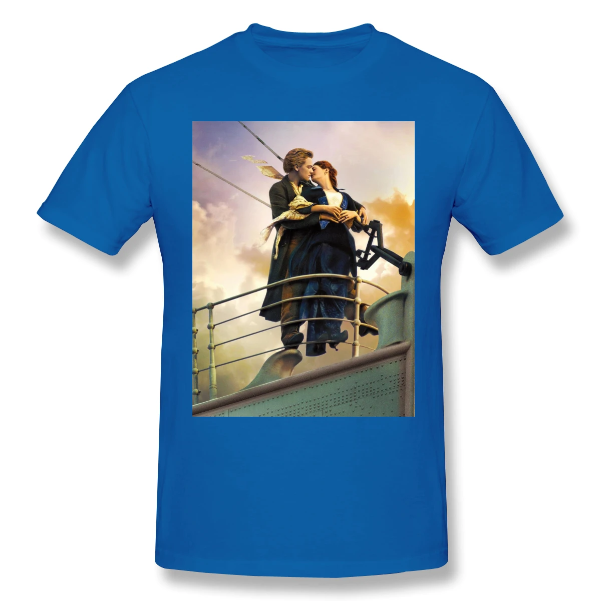 

HUG Homme T-Shirt Titanic Valentine Romantic Film Tees Pure Cotton Oversized Short Sleeve
