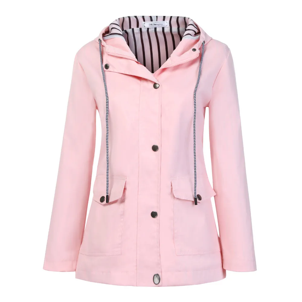 KLV зима осень дождевик для женщин плюс размер женская верхняя одежда s однотонные