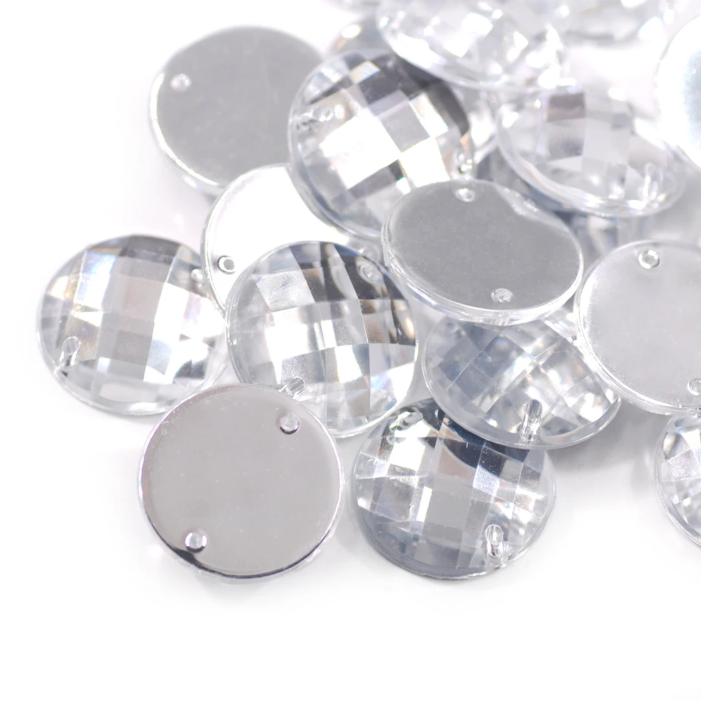 100 шт./лот белый круглый сетчатый стразы с плоской задней стороной акриловые