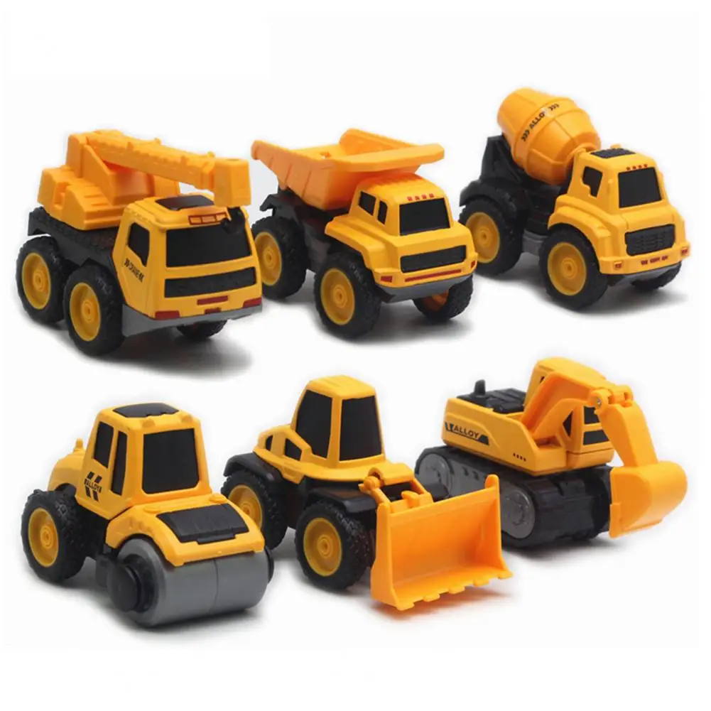 

6Pcs Car Model Engineering Car Design Kids Toy 1/60 Scale Interactive Play Excavator Truck Toy Education Toys For Kids Gift