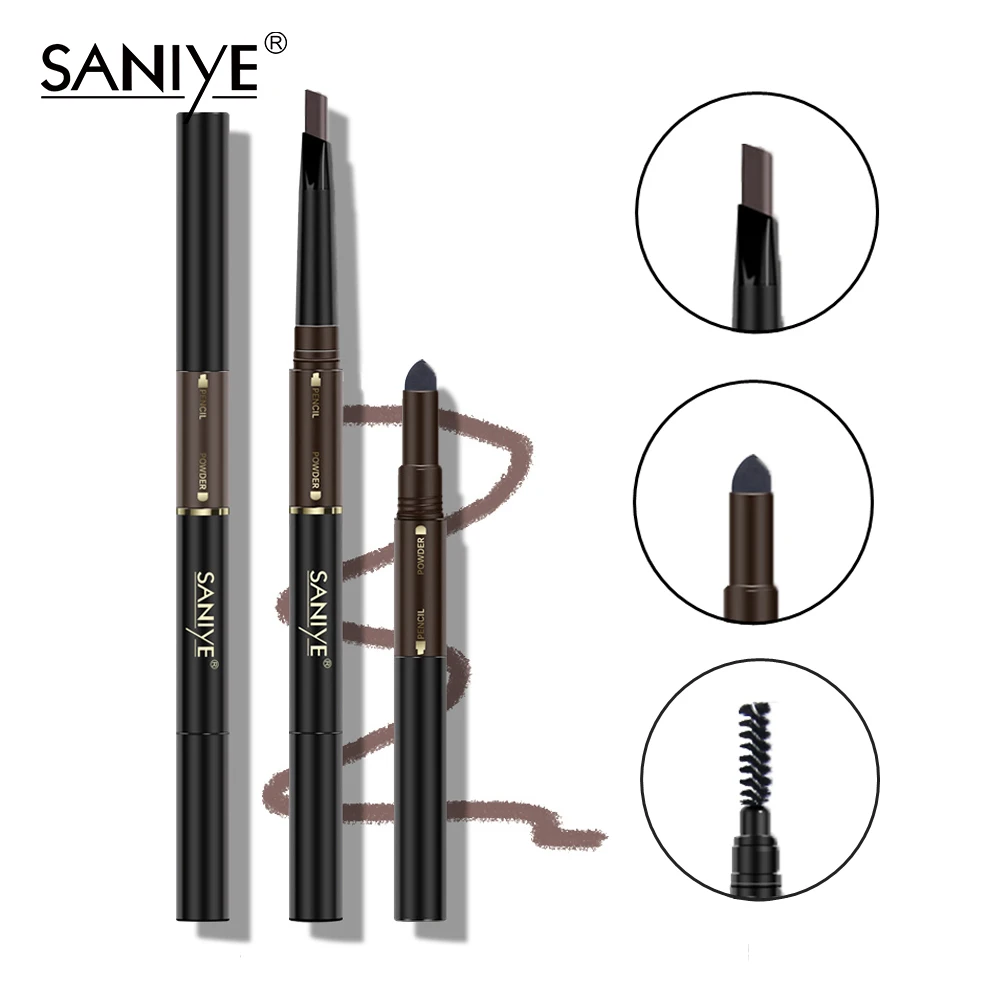 Карандаш для бровей SANIYE 3 в 1 водостойкий коричневый карандаш бриллиант 24 часа