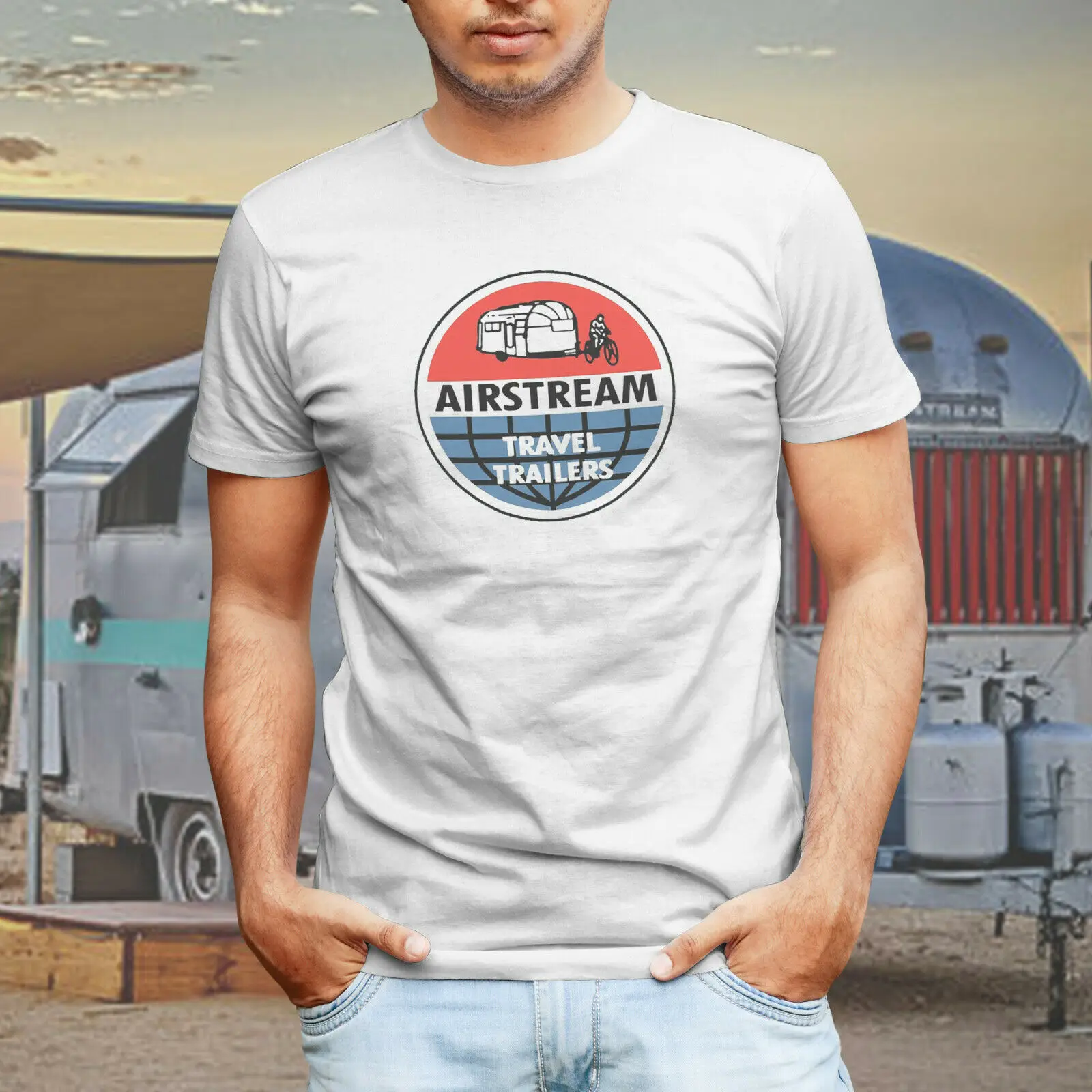 Винтажная Мужская футболка Airstream для путешествий ретро или Кепка грузовика Rv