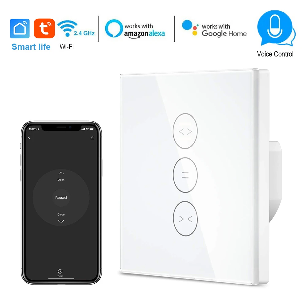 Умный переключатель для штор Smart life с Wi Fi таймером совместимый Alexa и Google IFTTT двери