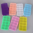 Прозрачная пластиковая коробка для хранения серег, 10 ячеек, 12,8*6,5*2,2 см