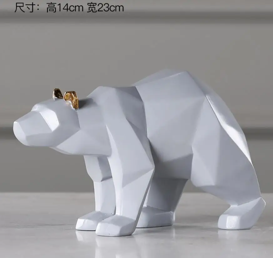 

GEOMETRIC SCULPTURE HANDICRAFT RESIN ORIGAMI BEAR FURNITURE BEDROOM STUDY DECORATION RABBIT AND CAT STATUES STATUE ESCULTURA