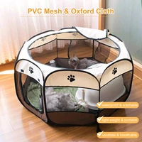 pet fabric bed portable pet playpen for cat dog pvc mesh shade cover foldable travel camping use exercise pet kennel house