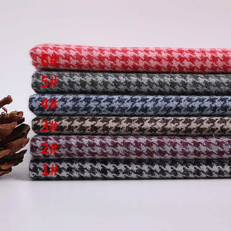 2019 кроличий мех гусиная лапка Зимняя шерстяная ткань (490 г/㎡) (43% шерсть + 7%