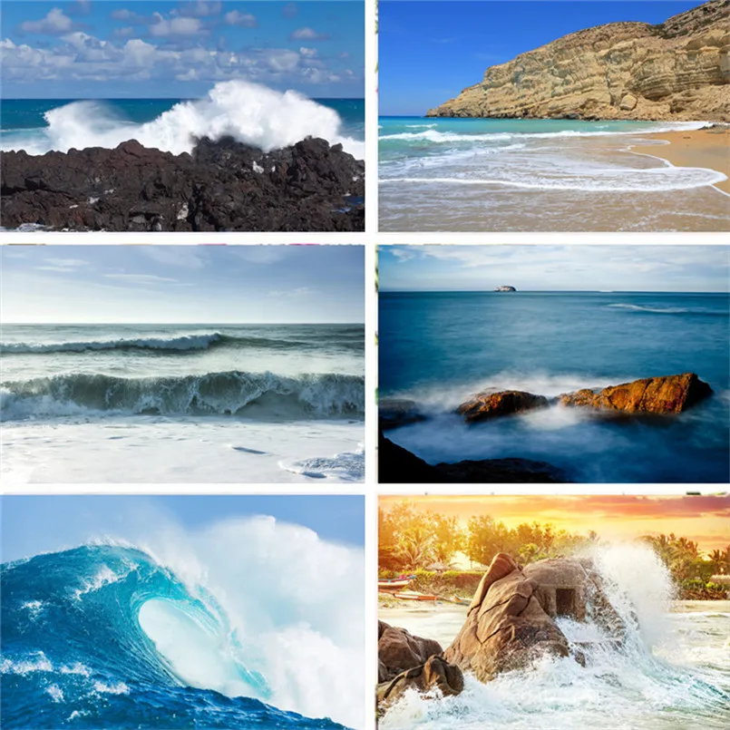 Реквизит для фотосъемки Nitree из винила морские волны пляж морской пейзаж фон