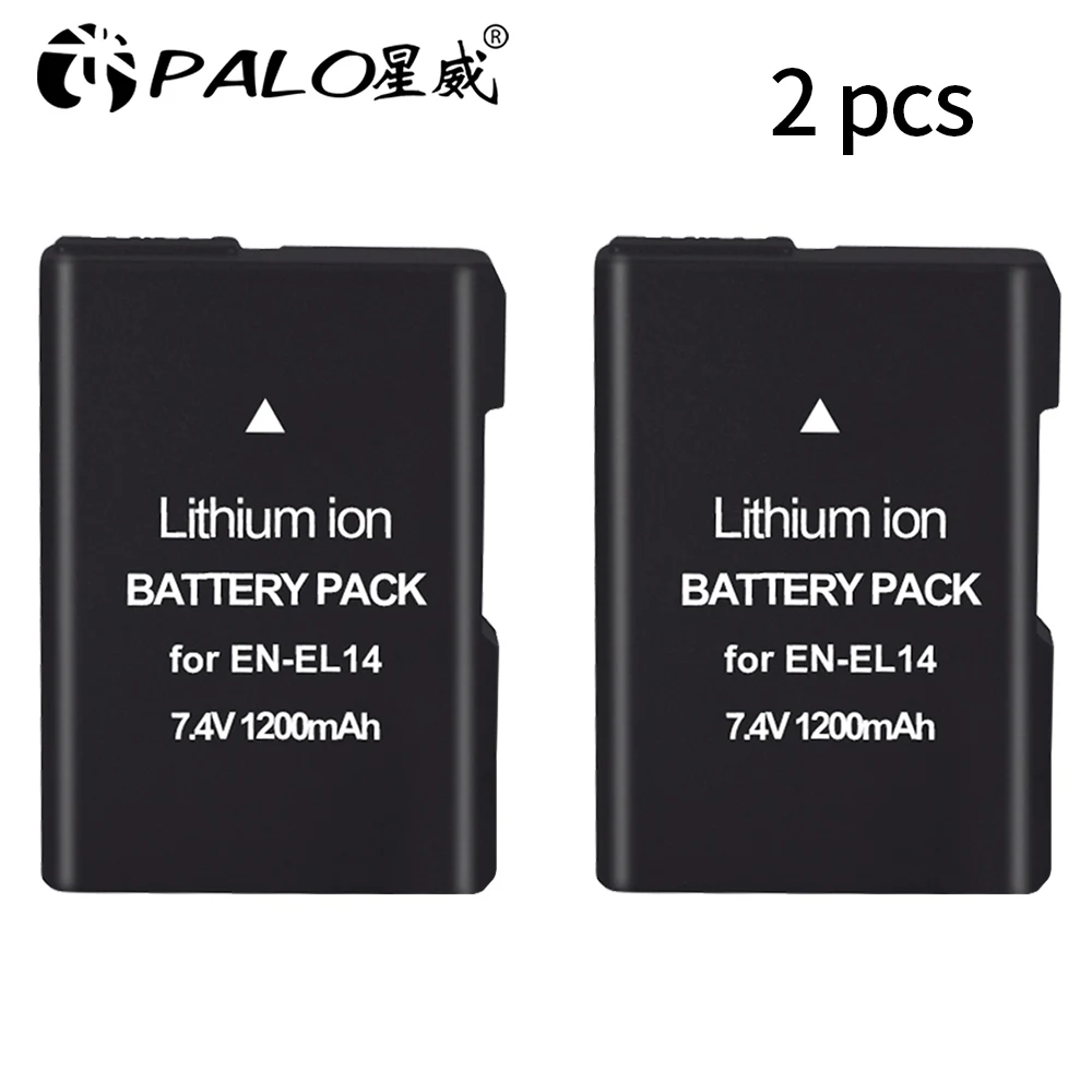 2pcs battery 2 шт. EN-EL14 EN-EL14a ENEL14 RU EL14 EL14a Батарея+ ЖК-дисплей Dual USB Зарядное устройство для Nikon D3100 D3200 D3300 D5100 D5200 D5300 - Цвет: 2pcs battery