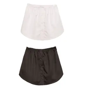 Юбка-мини женская, расклешенная, изогнутая, на пуговицах, со съемной талией