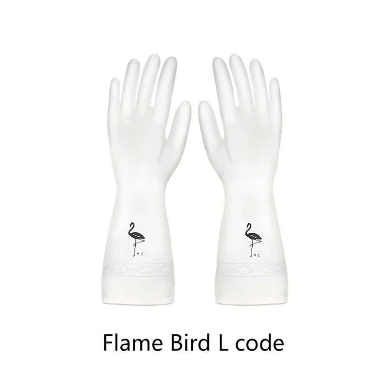 Flame Bird L code Кухонные перчатки для мытья посуды латексные перчатки экологически безопасные Волшебные Перчатки Водонепроницаемые износостойкие тонкие перчатки для чистки - Цвет: Flame Bird L code