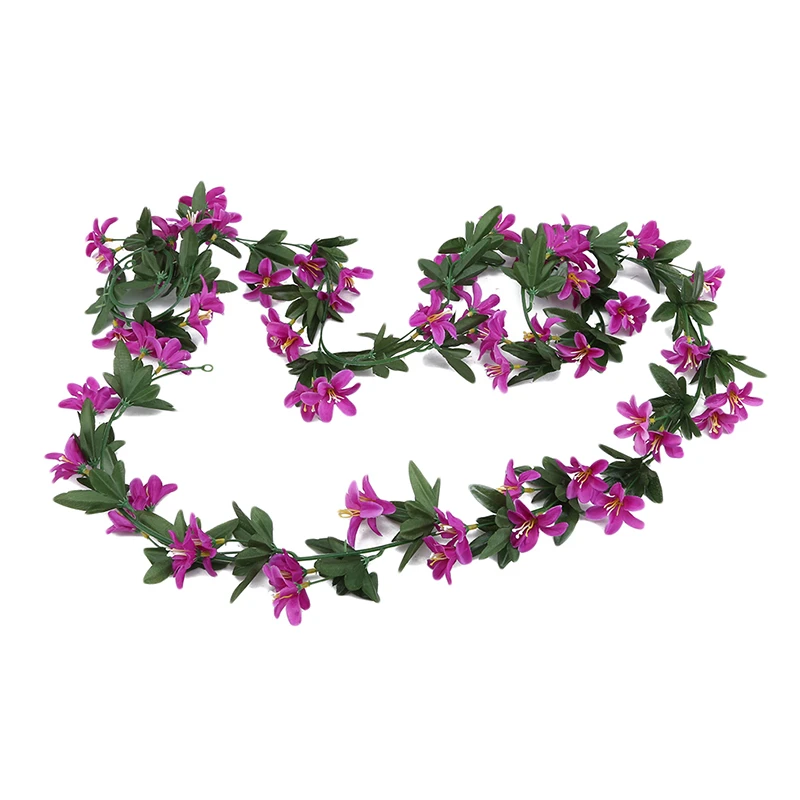 

Hanging Lily Ivy Vine Flower Rattan Lily With Green Leaves Home Wedding Decoration Fake Leaf Hanging Garland Artificial Flowers