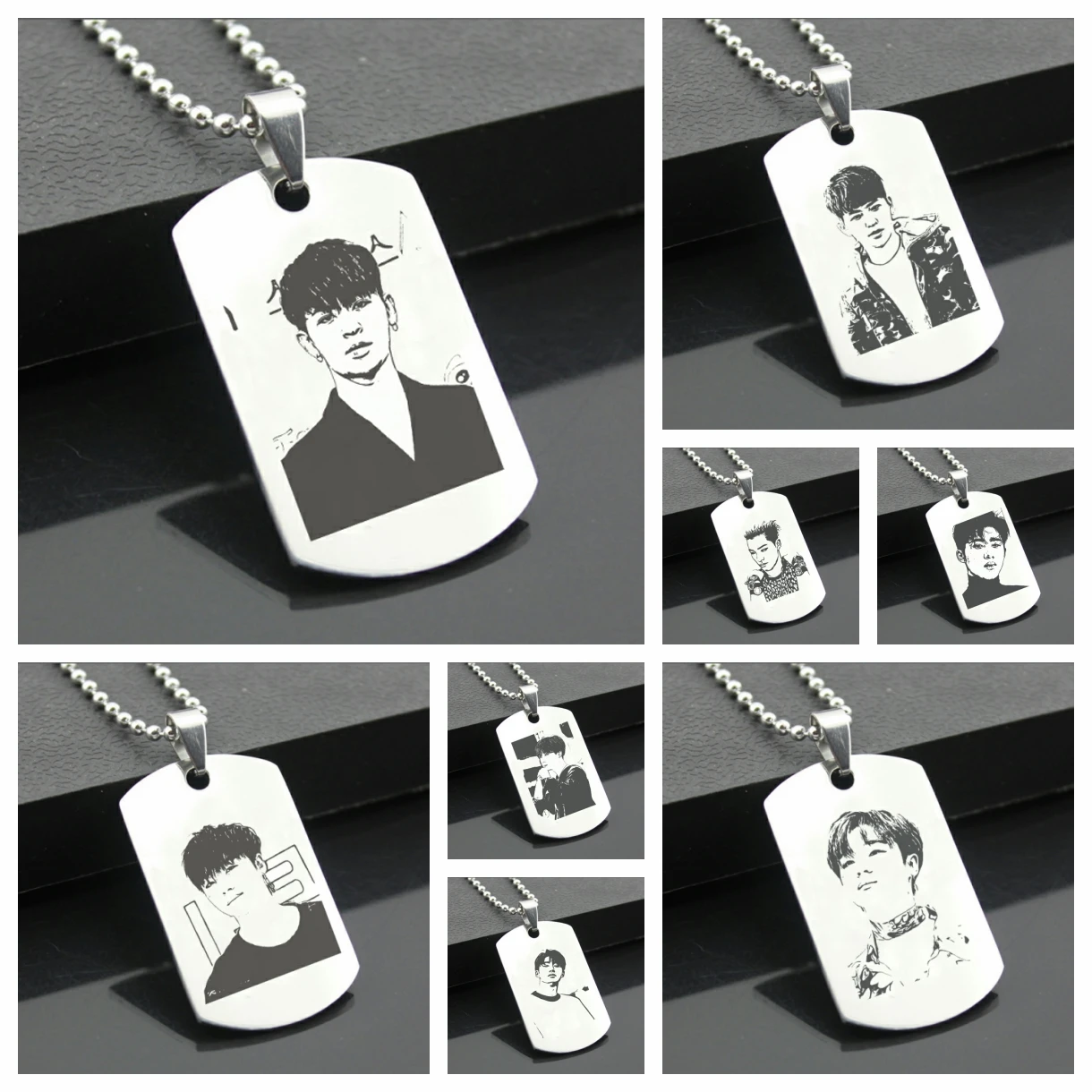 

Корейский браслет Ikon брелки из нержавеющей стали кольцо для ключей Подвеска Ожерелье для мужчин женщин Поклонники подарок