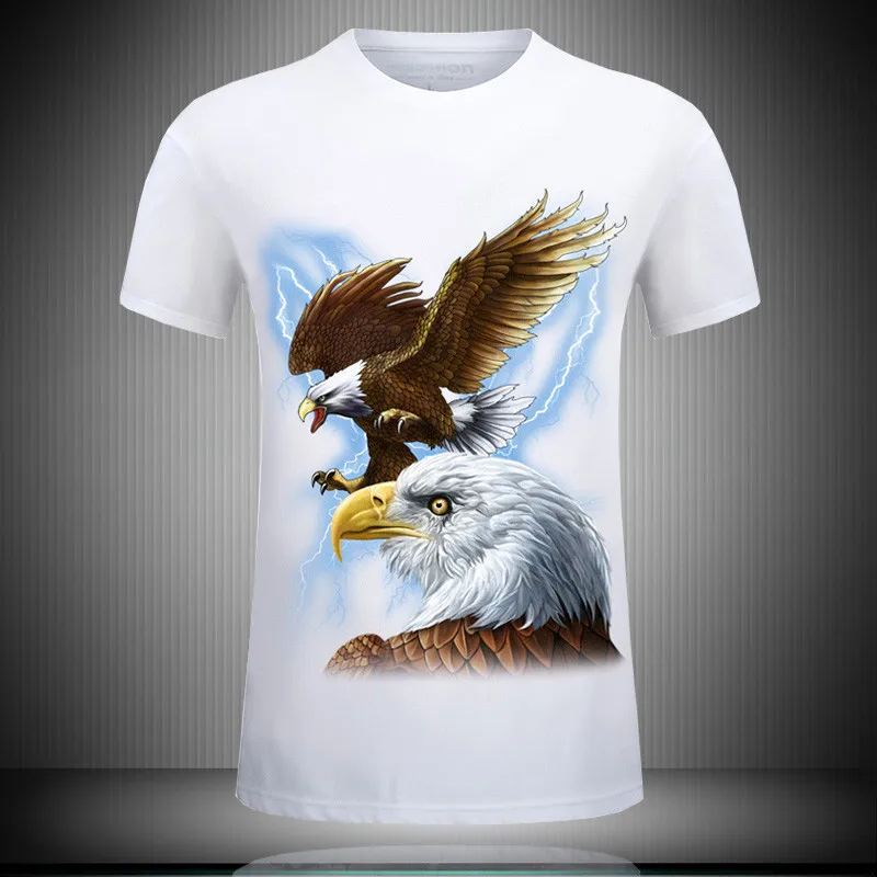 

Summer Fashion Creative Large Size Loose Cotton T-shirt Printing Male Short-sleeved 3dt Big Face Orangutan