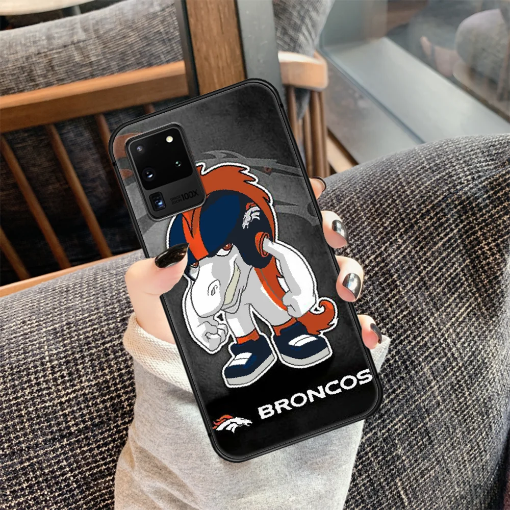 

Football Denver Bronco Rugby Phone Case Cover Hull For Samsung Galaxy S 7 8 9 10 e 20 FE edge uitra plus Note 9 10 20 Black