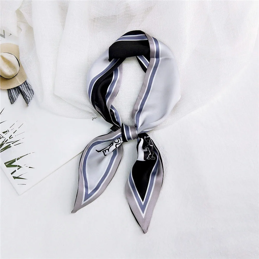 Новинка 2021 весна лето женский шелковый шарф с морщинами для волос изображением