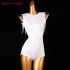 Элегантный костюм для латинских танцев для девочек и взрослых, тренировочная одежда, Современный топ для танцев, высококачественные комбинезоны для выступлений на заказ