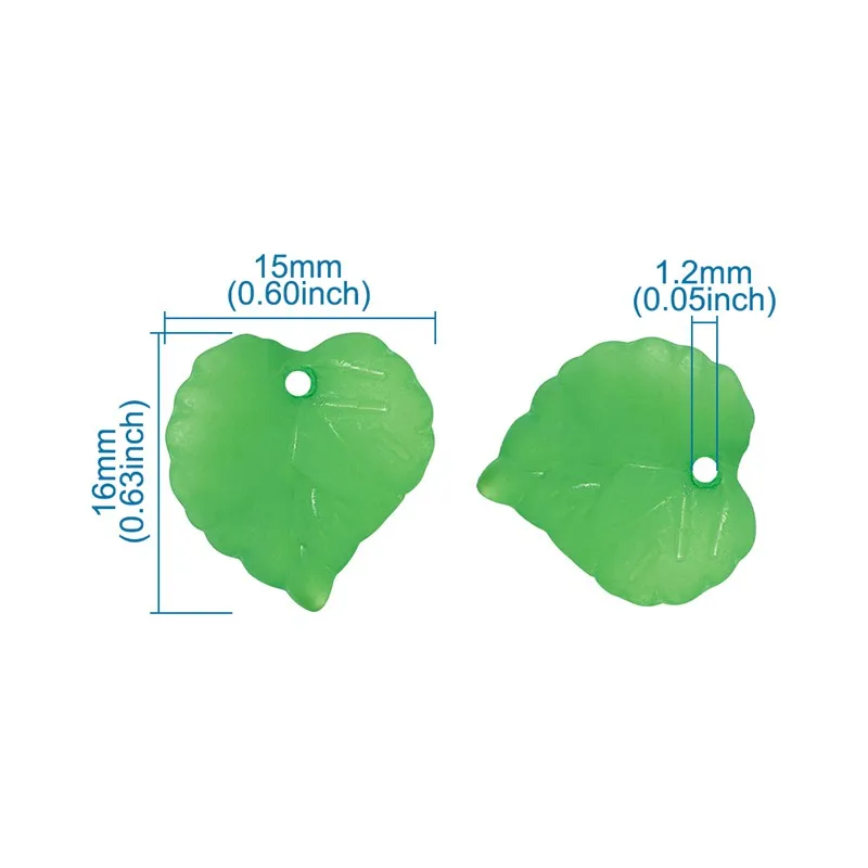 50 шт. Матовые прозрачные акриловые подвески в виде листьев женский браслет