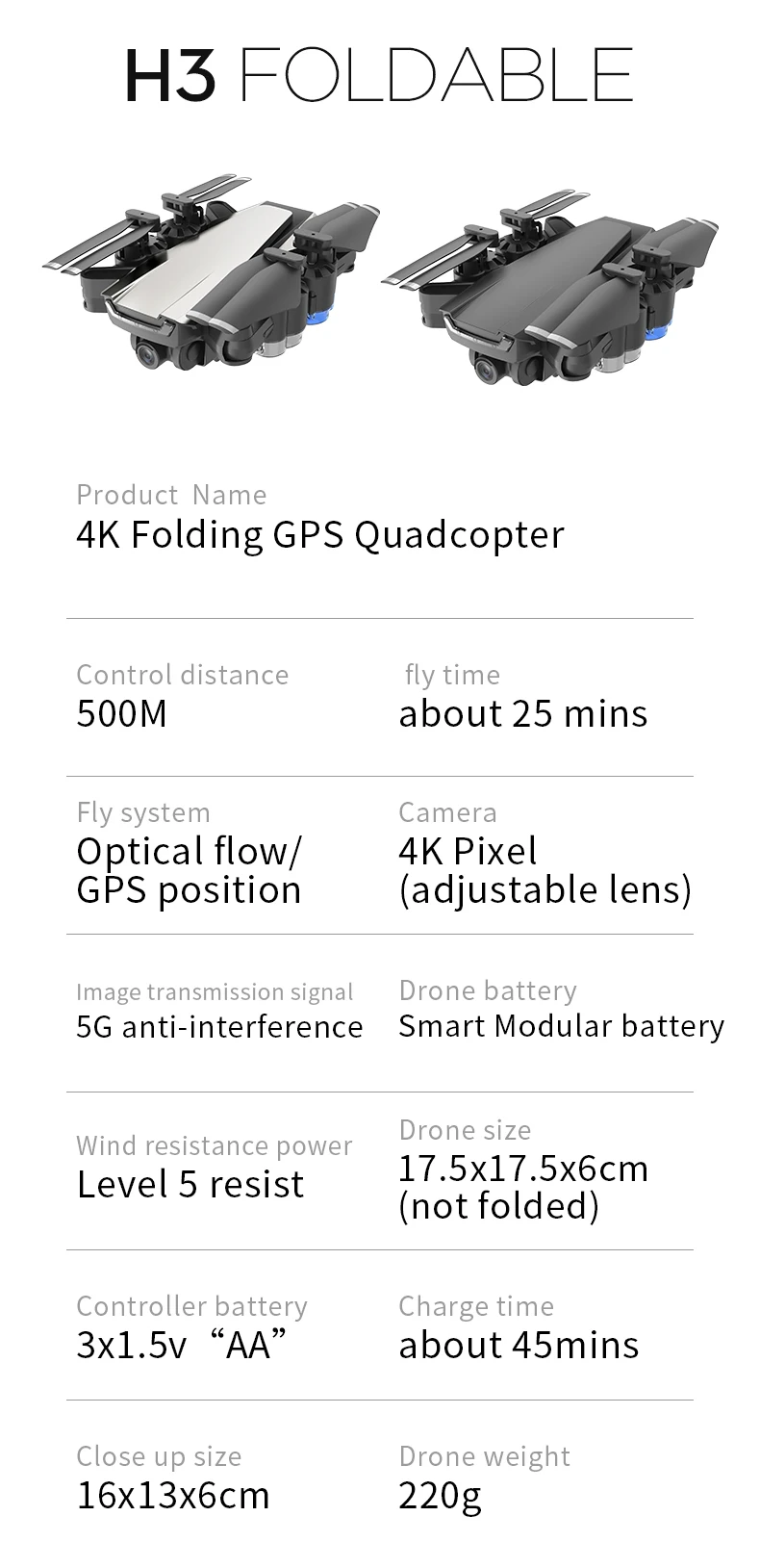 gps Дрон с 4K HD регулировкой 50x зум Камера широкий угол Wi-Fi FPV RC Квадрокоптер Профессиональный складной дроны