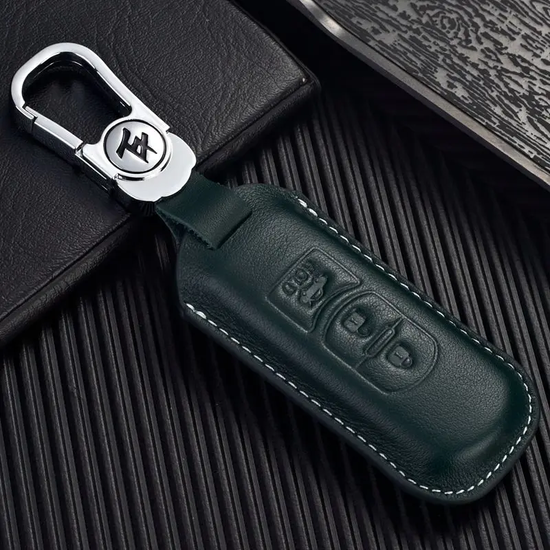 

Leather Key Fob Cover for Mazda 3 CX-4 CX-5 CX-7 2017 2018 2019 2020 Atenza Keyless Entry Smart Remote Control Protective Case