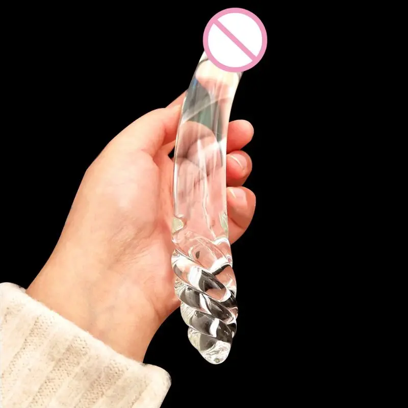 Crystal Glass Pleasure Wand Dildo Penis Smooth Glider Curved brocade box packaging |
