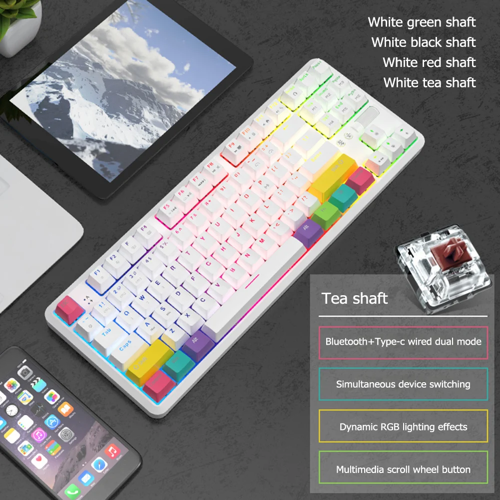 Клавиатура Ajazz K870T Механическая Проводная с RGB подсветкой 87 клавиш Type C|Клавиатуры|