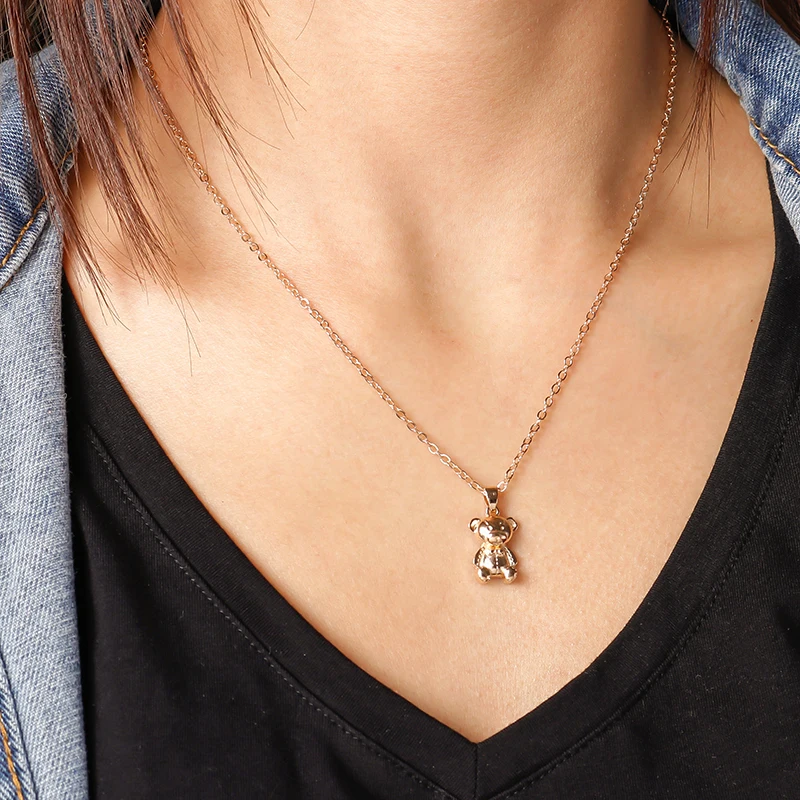 

Цепочка Женская золотистая/серебристая, ожерелья медведь простая