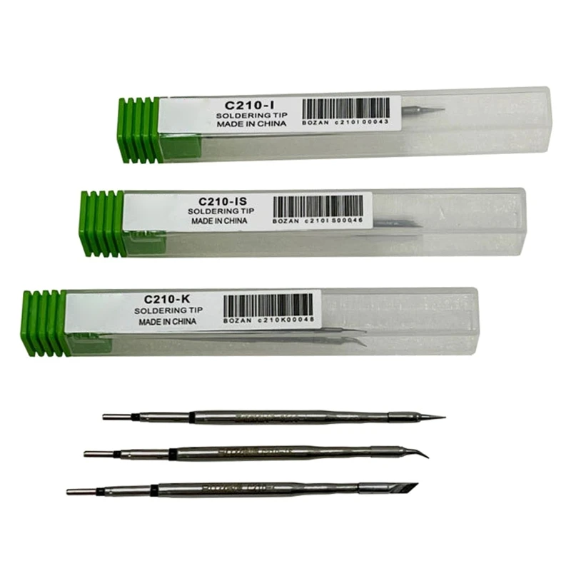 

Y1AD Portable Stainless Steel Soldering Iron Tips Highly Conductive I /IS/K Fit for C210 Soldering Station