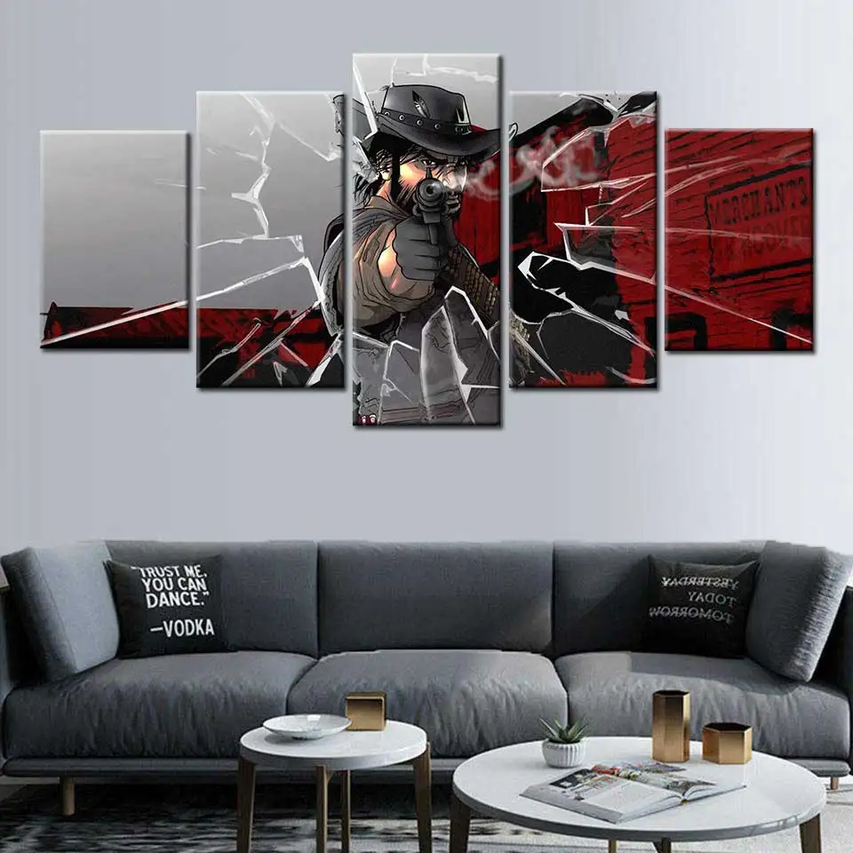 Red Dead Redemption 2 игры Холст Плакаты и принты настенные художественные печати