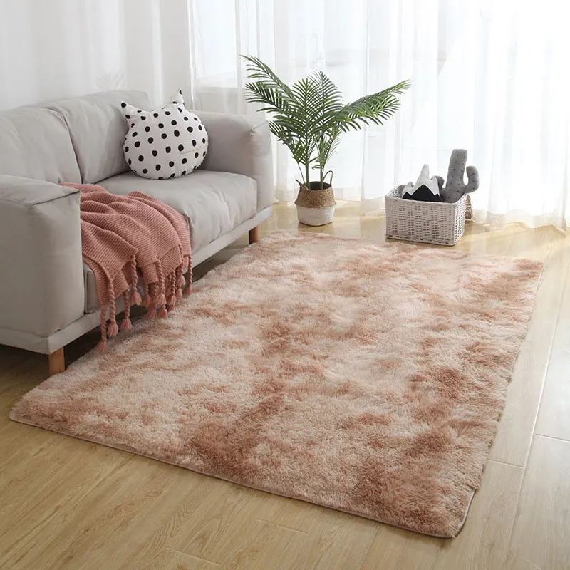 

Grey Carpet Tie Dyeing Plush Soft Carpets For Living Room Bedroom Anti-slip Floor Mats Bedroom Water Absorption Carpet Rugs