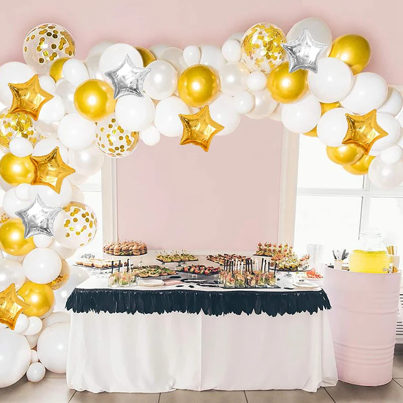 Золотой Макарон воздушный шар &quotКонфетти&quot гирлянда с днем рождения воздушные