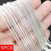 925 sterling silver box chain square shape necklace for women men necklace fashion jewelry accessories wholesale 16 30inch 2mm