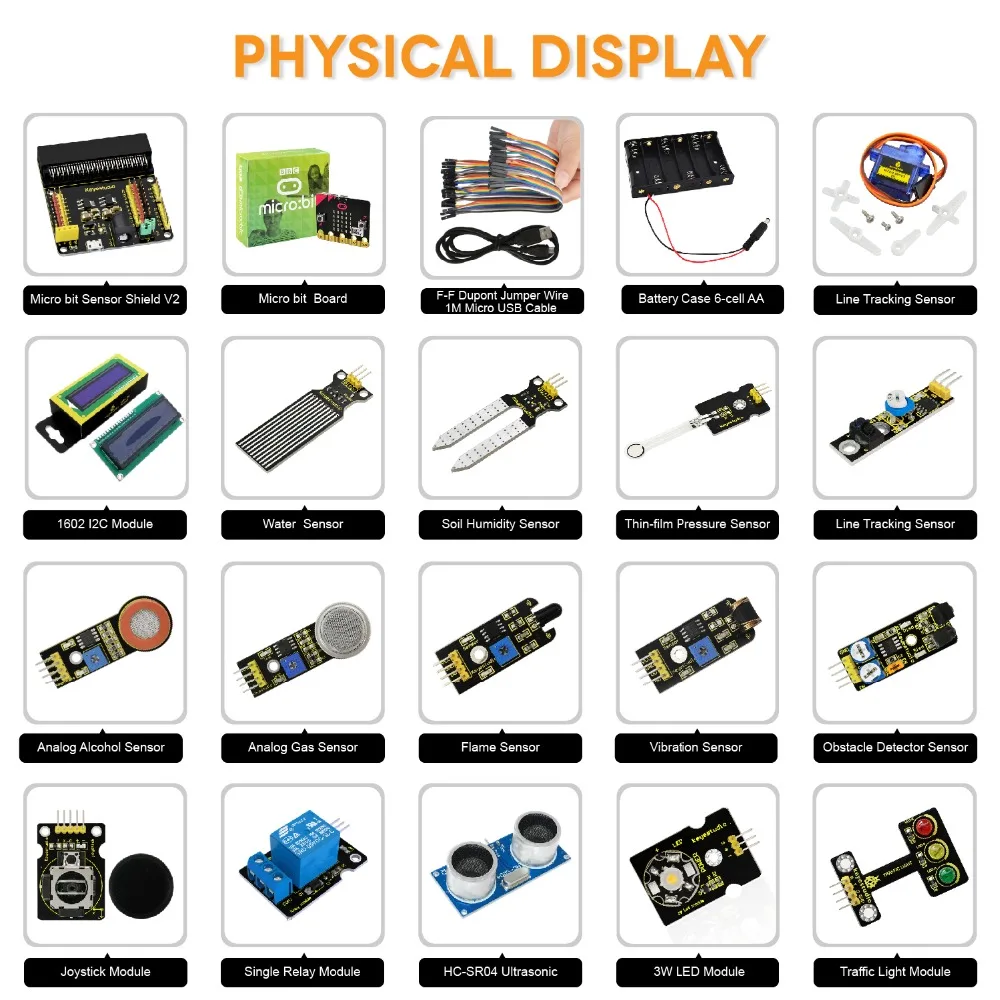 Keyestudio 37 в 1 стартовый набор датчика с микро: битовая плата для BBC Micro:Bit DIY проектов