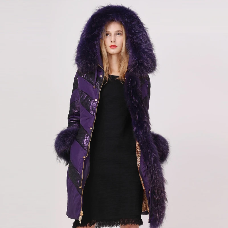 

White parka, big fur collar, winter women coat, down jacket, veste femme u13561 yy1482