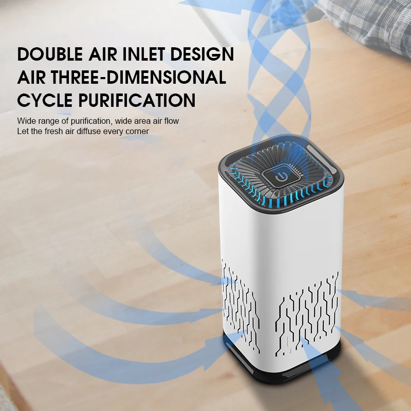 Очиститель воздуха для дома Фильтры HEPA USB-кабель низкий уровень шума настольный