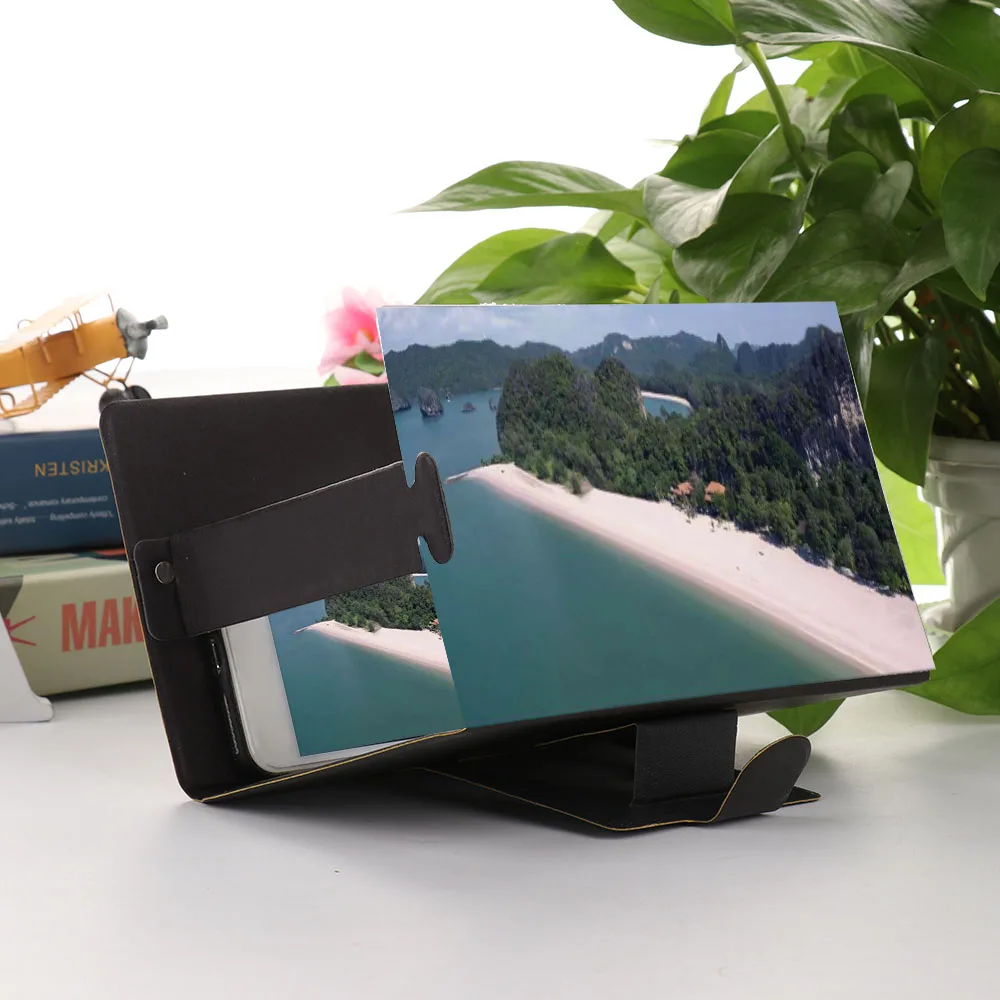 1 шт. 3D увеличитель для экрана телефона стереоскопический усилительный Настольный складной кожаный кронштейн держатель мобильного телефона держатель планшета 19*12 см