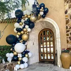 111 шт. матовые темно-синие воздушные шары, арочная гирлянда, хромированные золотые шары для Baby Shower, декор для свадьбы, дня рождения, вечеринки, шары